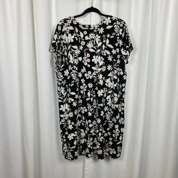 J.Jill Wearever Black&White Floral Shift Dress Sz.XL - Picture 5 of 15